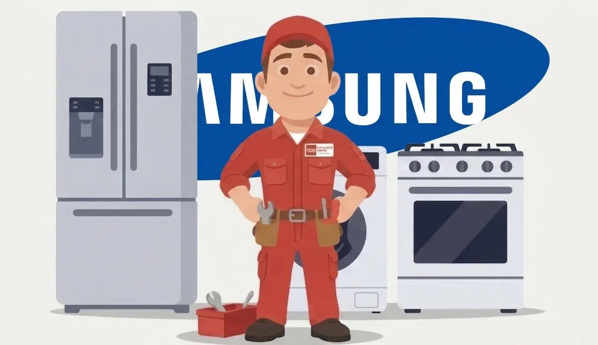 Samsung appliance repair technician at work