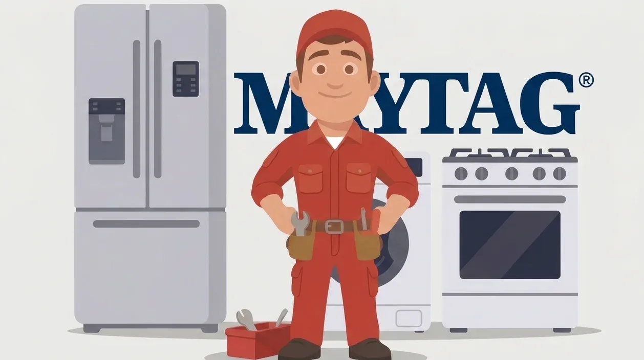 Maytag appliance repair technician at work